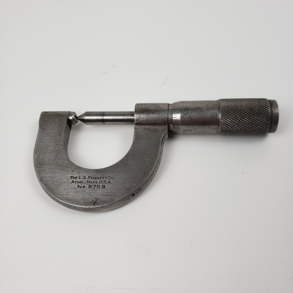 Starrett No. 575B Screw Thread Micrometer 14‎ to 20P Double V Anvil Machinist